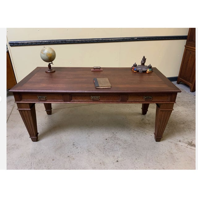 Antique Art Nouveau Desk in Oak, 1915 For Sale - Image 9 of 9