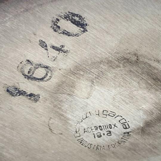 6-Piece Besozzi Y Garcia Argentina Stainless Steel Coffee and Tea Set With Additional Stainless Steel Tray For Sale - Image 9 of 17