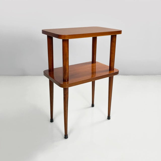 Mid-Century Modern Italian Double Shelf Coffee Table in Wood, 1950s For Sale - Image 12 of 12