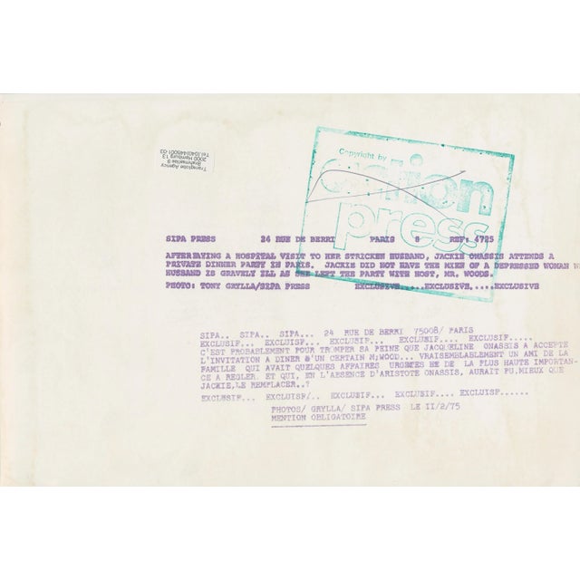 Jackie Kennedy, Black and White Photograph, 1975 For Sale - Image 3 of 4