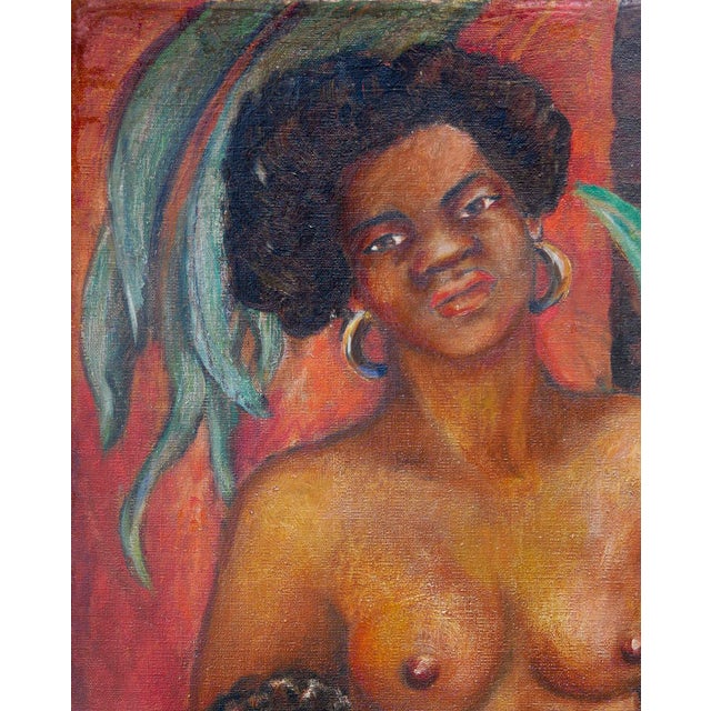 F. Cohen Warm-Toned Abstract Figurative Black Art Portrait of a Mother with Children, 20th Century For Sale In Houston - Image 6 of 12