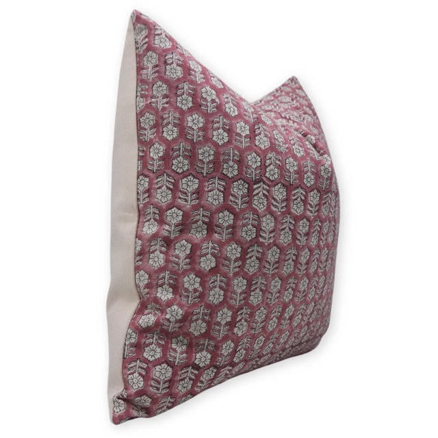The Tulsi Buti cushion cover features a delicate hand block printed motif inspired by the sacred Tulsi plant, symbolizing...