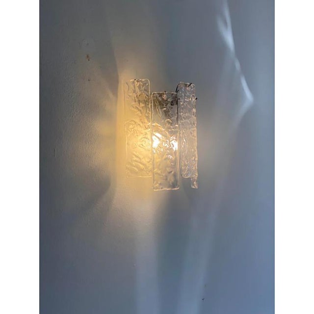Hammered Strips listelli Murano Glass Wall Sconce by Simoeng For Sale - Image 6 of 12