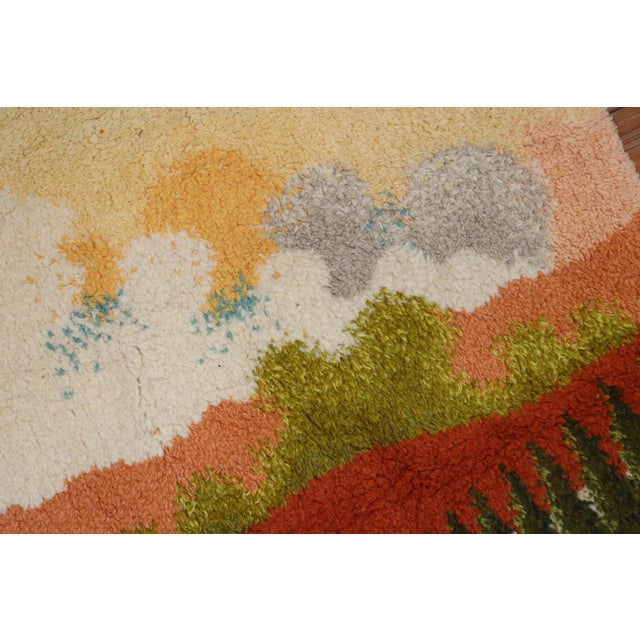 Early 21st Century Swedish Rya Landscape Scenery Rug - 4'9" x 7'11" For Sale - Image 4 of 18