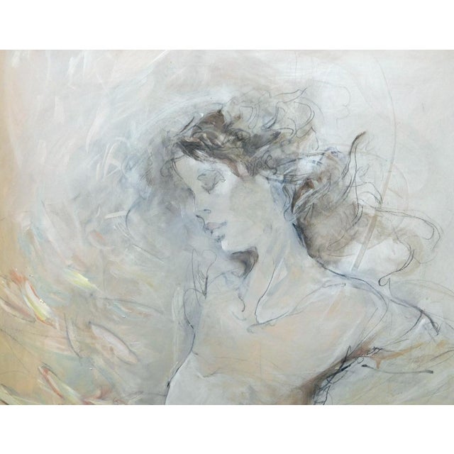 Figurative Jurgen Gorg "Breeze" Acrylic on Canvas Custom Framed Hand Signed Make Offer For Sale - Image 3 of 6