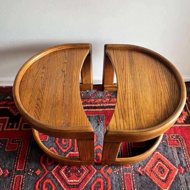 1970s Mid-Century End Tables Halfmoon by Howard Furniture -a Pair For Sale In West Palm - Image 6 of 9