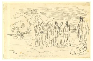 Giorgio De Chirico, Il signor Dudron, Original Pen Drawing, 1945