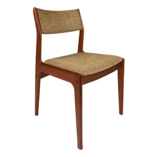 Scandinavian Mid-Century Modern Side / Desk Chair in Solid Teak & Original Fabric Attributed to D-Scan, Circa 1970s For Sale