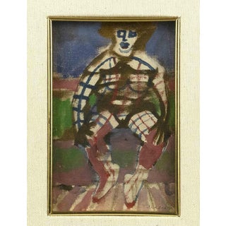 Mino Maccari, Nude Woman, 1975, Mixed Media Tempera on Board, Framed For Sale