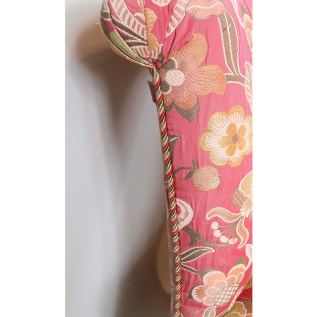 Textile Set of Four Late 20th Century Upholstered Slipper Chairs With Floral Silk Brocade For Sale - Image 7 of 7