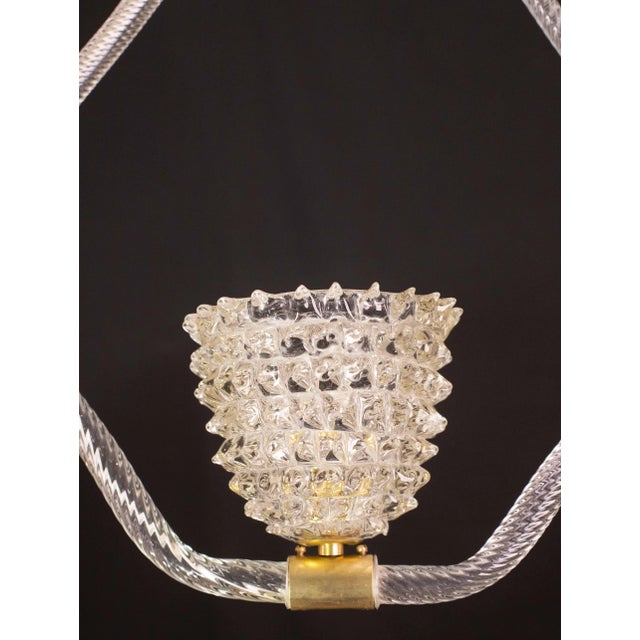 Transparent Clear Rostrato Murano Glass Chandelier by Barovier & Toso, 1940s For Sale - Image 8 of 13