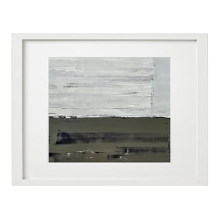 Framed Contemporary Neutral Color Palette Abstract Landscape Painting / Color Field / Earth Tones For Sale