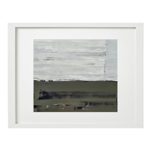 Framed Contemporary Neutral Color Palette Abstract Landscape Painting / Color Field / Earth Tones