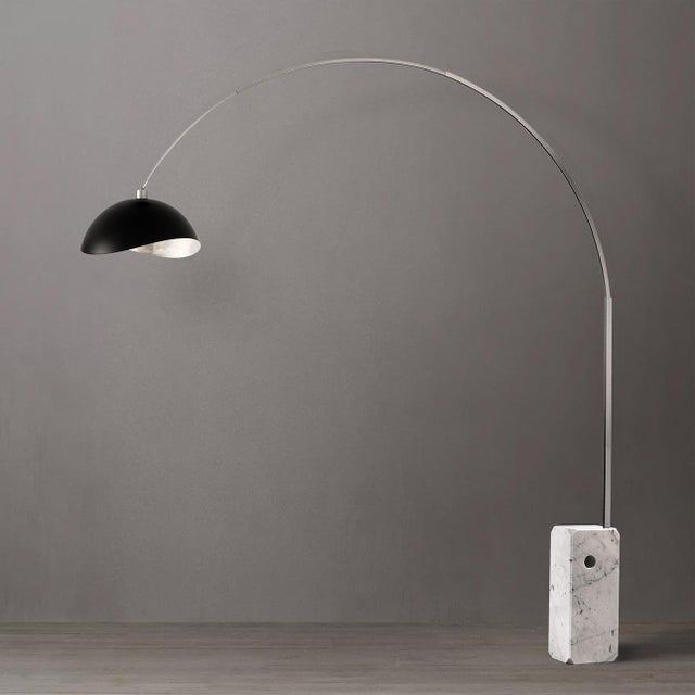 The Iconic Arc Lamp is a Mid-Century Modern masterpiece in NOVA's lighting line, featuring a satin nickel steel body...