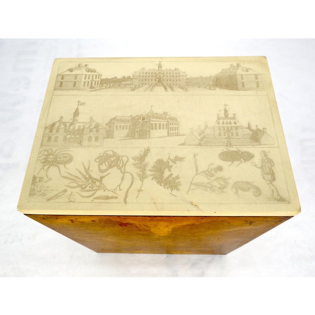 Mid 20th Century Very Fine Etched Top Burl Box Shape Base Petit Side End Table Mid Century MINT For Sale - Image 9 of 13