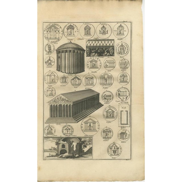 After Montfaucon, Roman Antiquarian Studies of Coins, Temples & Ritual Architecture, 1721, Engravings, Set of 2 For Sale - Image 3 of 11
