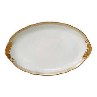 Limoges France Gold Trimmed Oval Serving Platter For Sale