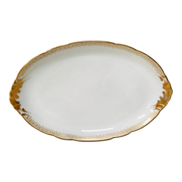 Limoges France Gold Trimmed Oval Serving Platter For Sale
