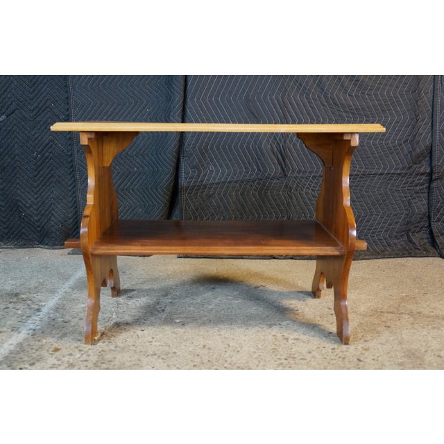 Vintage Early American Style Mahogany Library Console Book Stand Side End Table For Sale - Image 14 of 15