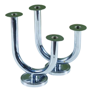 Pair of Chrome 'Taurex' Candlestick Holders by Walter Von Nessen for Chase