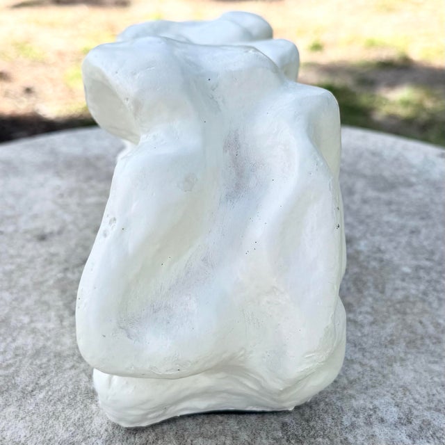 White Minimalist Abstract Textured Plaster Sculpture For Sale - Image 8 of 8