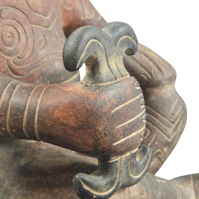 Large Pre Columbian Style Figural Pottery Sculpture 14" For Sale - Image 13 of 13