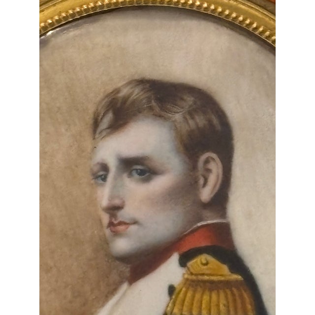 Antique Napoleon Miniature Portrait in Empire Style Ormolu Frame, Signed For Sale - Image 10 of 18