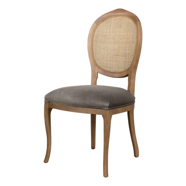 Louis XV Cane Back Dining Chairs in Driftwood, Sets of 2 For Sale