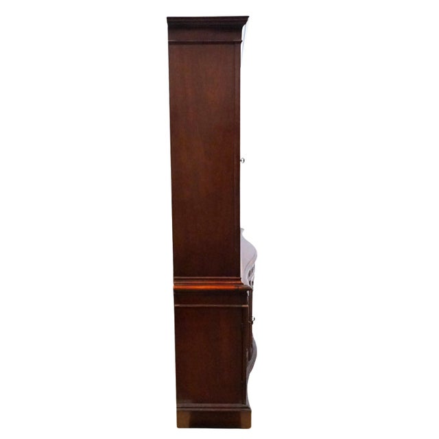 High End Vintage Solid Mahogany Traditional Style 56" China Cabinet W. Bubble Glass For Sale - Image 12 of 13