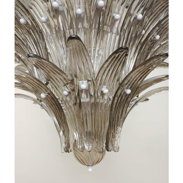 Fabio Ltd 21st Century Smoky Murano Tiered Palmette Chandelier by Fabio LTD For Sale - Image 4 of 7