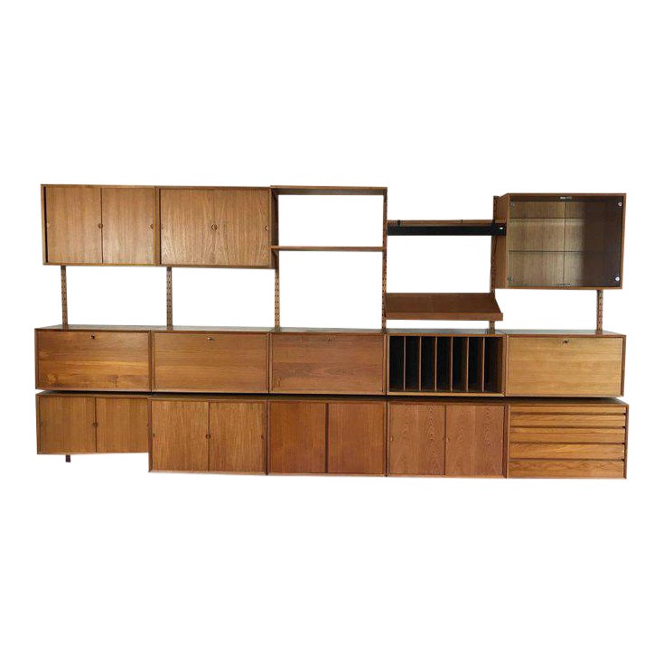 1960s Danish Poul Cadovius System Cado Teak Floating Modular Wall Shelf System Chairish