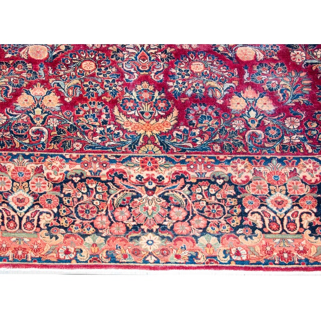 Burgundy Early 20th Century Persian Sarouk Rug For Sale - Image 8 of 15
