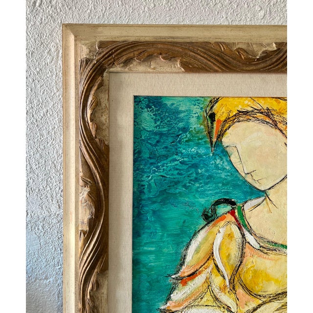 Lazzaro Donati, Italian Modernist Surrealist Woman Colorful Oil Painting Lazzaro Donati, 1961 For Sale - Image 16 of 17