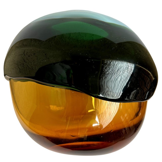 Glass Late 20th Century Sculptural Multicolor Handblown Art Glass Vase – Murano Style For Sale - Image 7 of 12