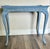 Blue Antique Early 20th Century Blue French Country Carved Wood Rustic Console/Accent Table For Sale - Image 8 of 12