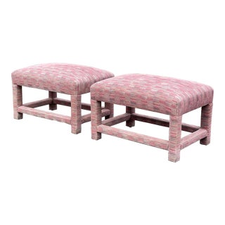1980s Vintage Rectangle Parsons Benches-A Pair For Sale