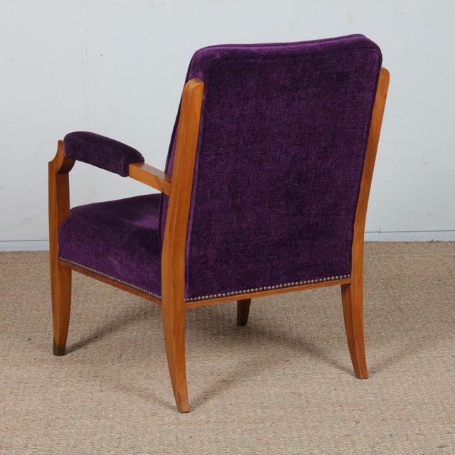 Wood Armchairs in the style of Jules Leleu, 1940, Set of 2 For Sale - Image 7 of 8
