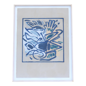 1986 Lucio Pozzi Nice Abstract Expressionism Monotype Artwork One-of-a-Kind
