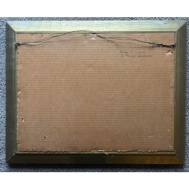 Persimmon 1966 Vintage Original Oil Painting Landscape of Mt. Chocorua New Hampshire For Sale - Image 8 of 9