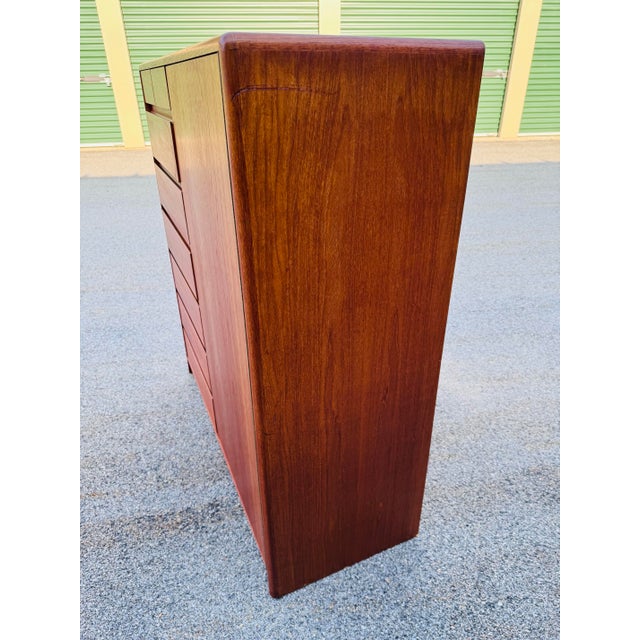 1970s Vintage 1970s Danish Teak Highboy Dresser Armoire Chest Wardrobe For Sale - Image 5 of 13