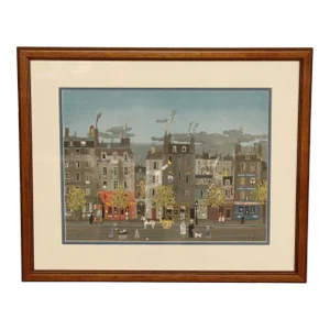 Michel Delacroix 'L'Homme Sandwich' Framed Colored Lithograph