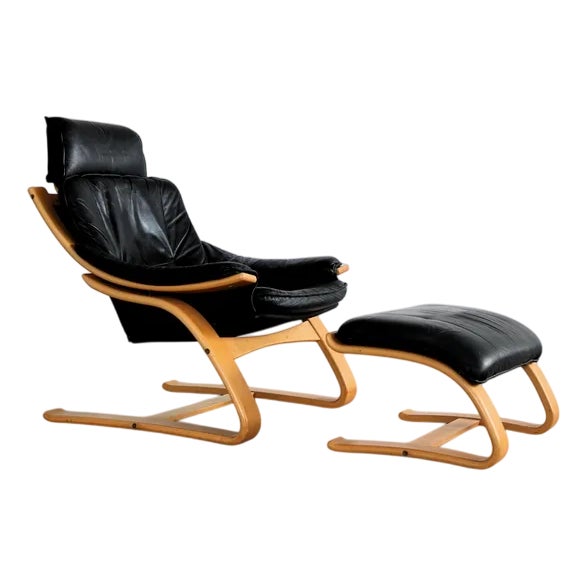 Set of Vintage Lounge Chair with Ottoman from Skipper, 1970s For Sale