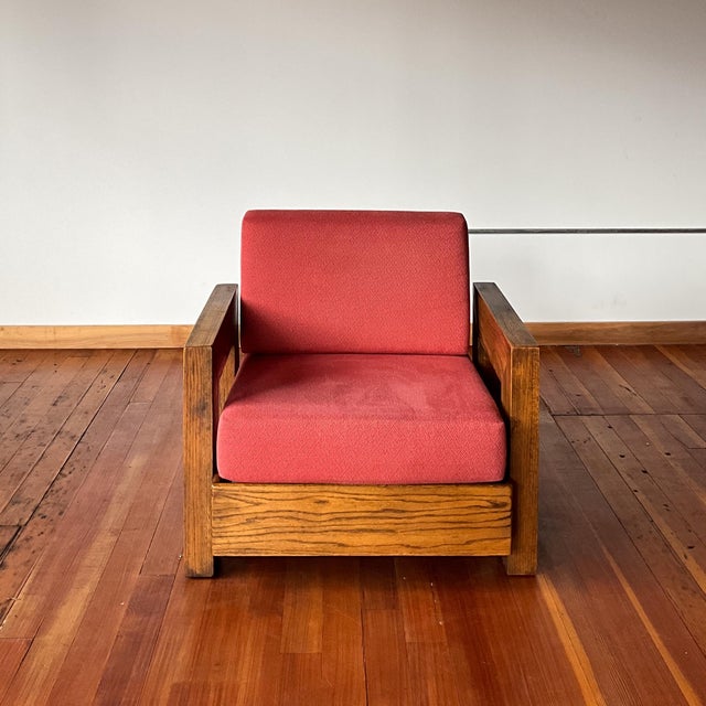Brutalist Howard Oak Lounge Chair 1950s Usa For Sale - Image 4 of 10