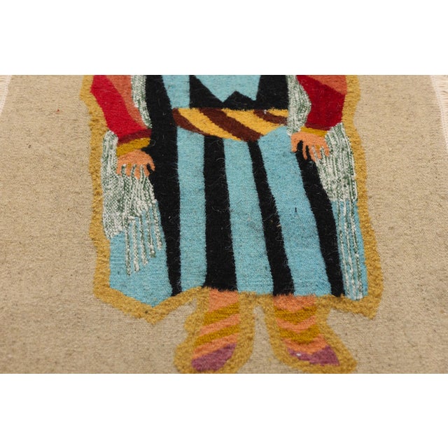 Late 20th Century Vintage Tunisian Pictorial Tapestry, 01'04 X 02'09 For Sale - Image 5 of 10