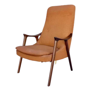 Mid-Century Modern Møre Lenestol Fabrikk "Klarinett" Teak Lounge Chair
