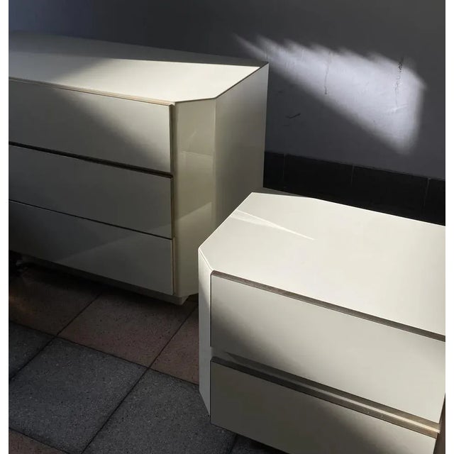 Paint Commode with Mirror Ensemble, Set of 3 For Sale - Image 7 of 12