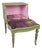 Whimsical Cottage Revival Artichoke Green & Peony Tiered Side Table For Sale