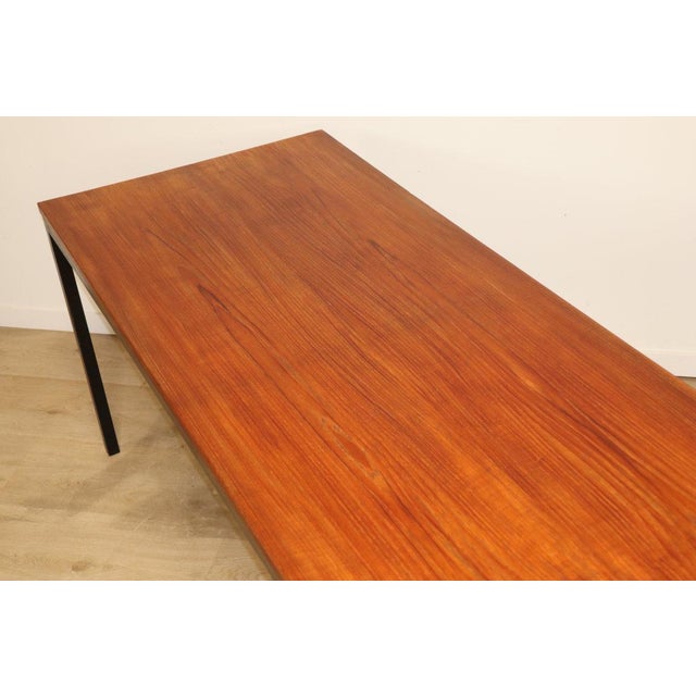 Vintage Danish Teak and Black Lacquered Metal Table, 1950s For Sale - Image 4 of 18