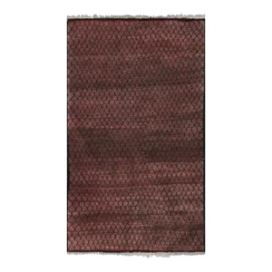 Vintage Wool Gray Red Turkish Tulu Rug 3'5'' X 5'9''