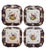 8 3/4" x 8 3/4" This magnificent quartet of English parcel-gilt porcelain square plates by Copeland Spode, originally...
